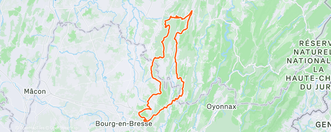 Map of the activity, Sortie vélo le matin