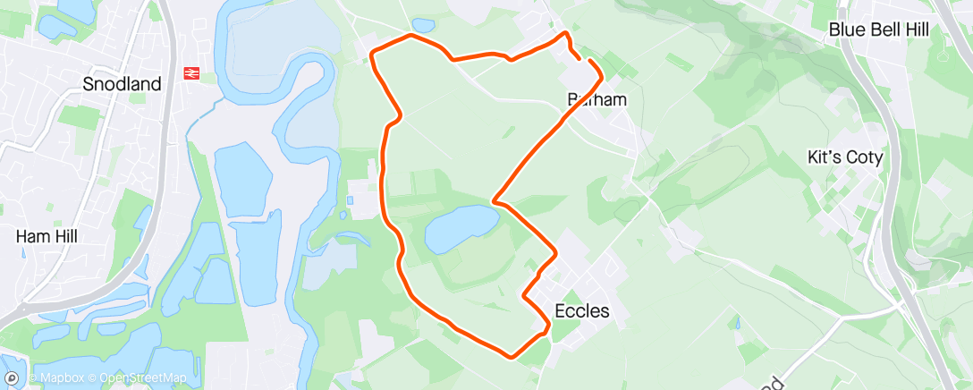Map of the activity, Sunday 6km - working off footie euro trip beers