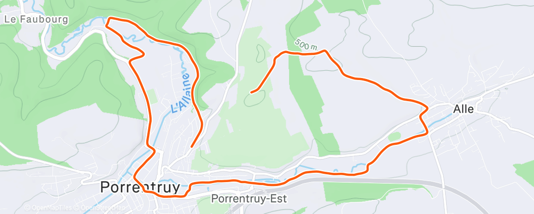 Map of the activity, Morning Run