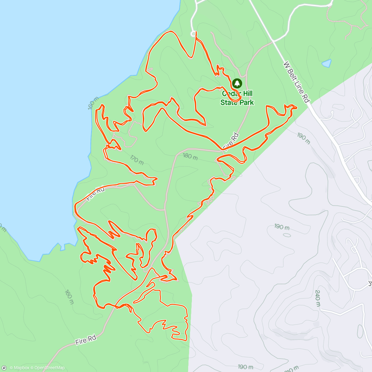 Map of the activity, Shakeout ride among the bluebonnets on the new (to me) Yeti ASR.  Forgot wheel sensor and also seat fell off once, but a great ride and got to meetup with some great riding buddies.