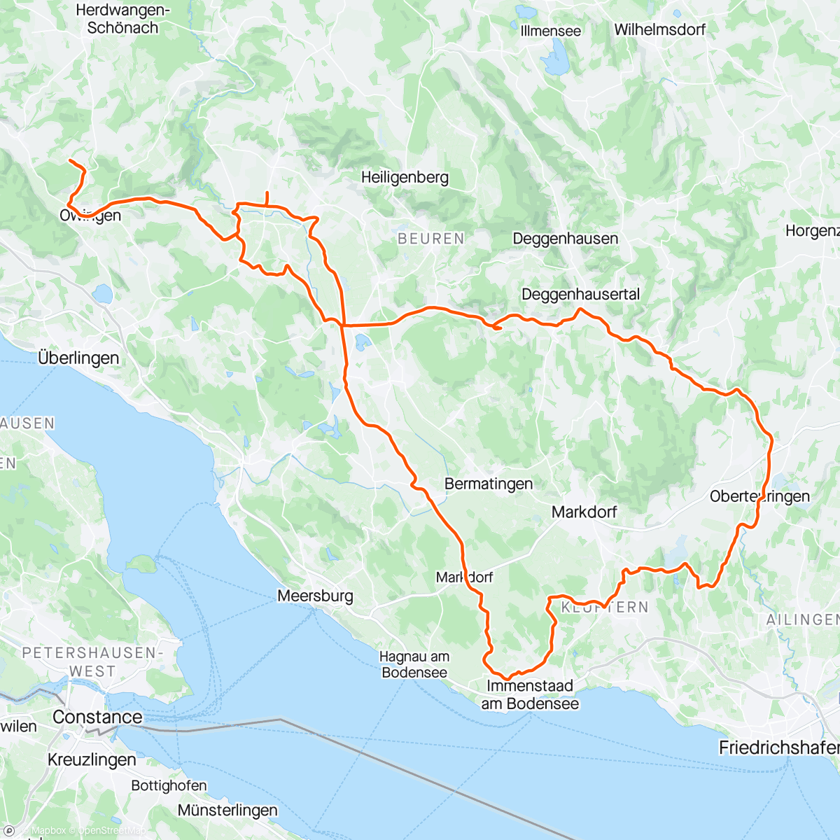 Mapa da atividade, Radfahrt am Mittag