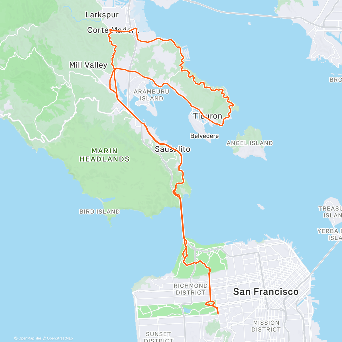 Map of the activity, Afternoon Ride