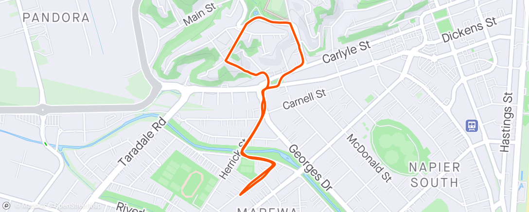 Map of the activity, Hospital Hill with the girls