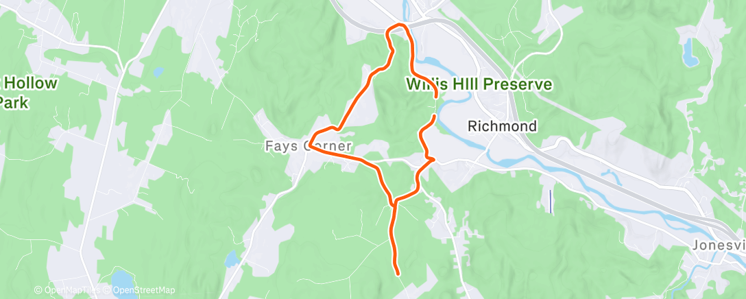 Map of the activity, Lunch Run