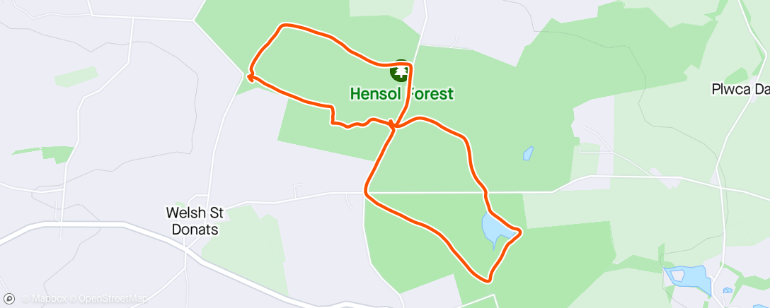 Map of the activity, Hensol Forest walk with Leona