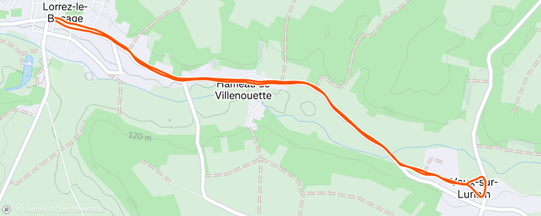 Map of the activity, Course à pied le matin