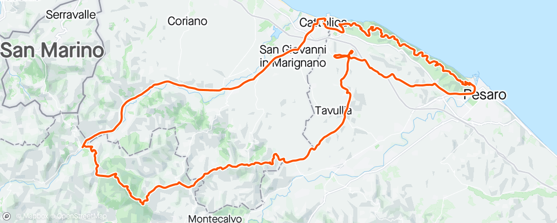 Mapa de la actividad, Marche/Romagna giorno 2