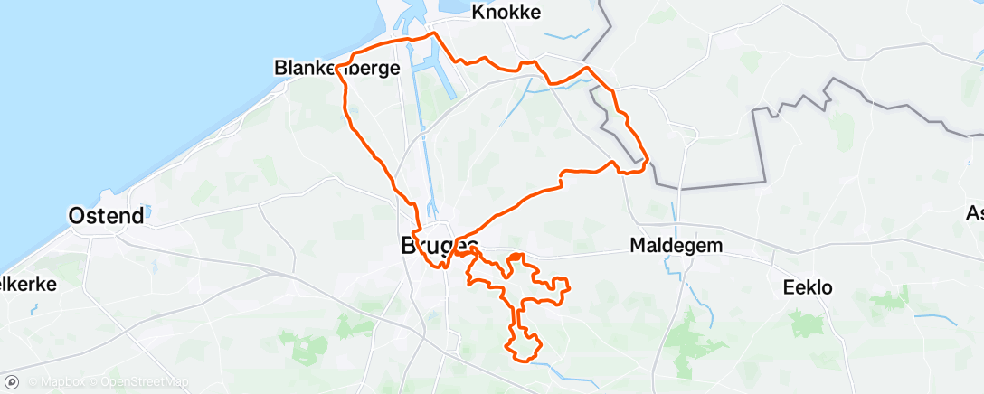 Map of the activity, Vtt assebroek + 2 uurtjes duurtraining