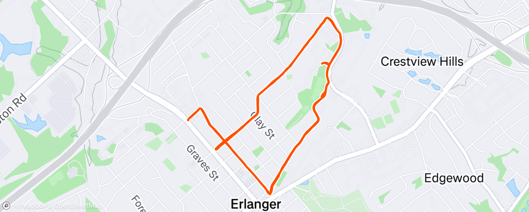 Map of the activity, Afternoon Run