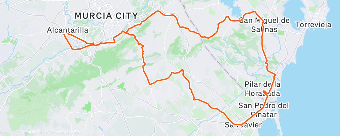 Map of the activity, Bicicleta por la mañana