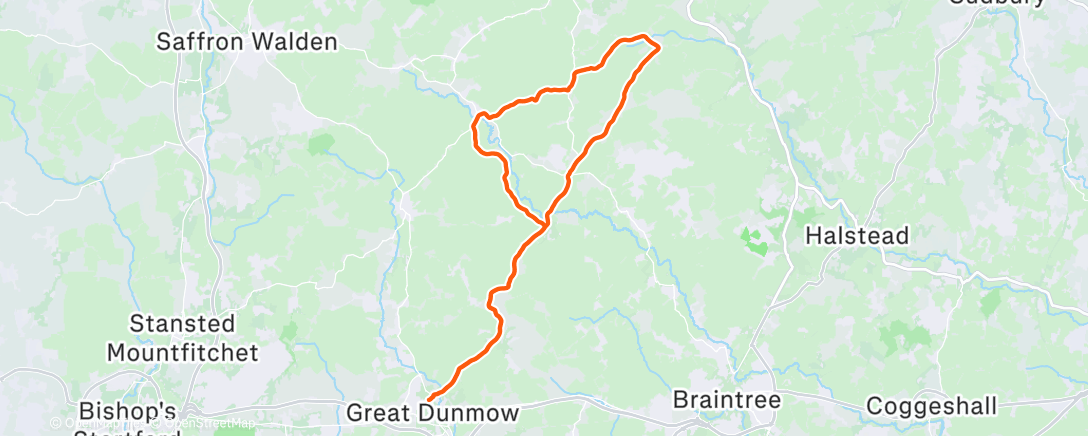 Map of the activity, Road Tandem Ride #95; 2025