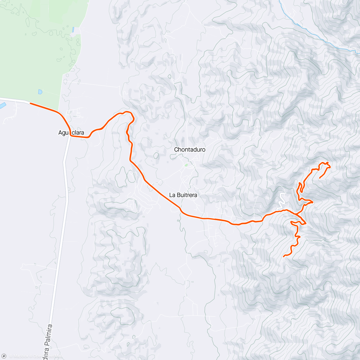 Map of the activity, Buitrera - Aguaclara - El Chalet - Barlovento - Buitrera