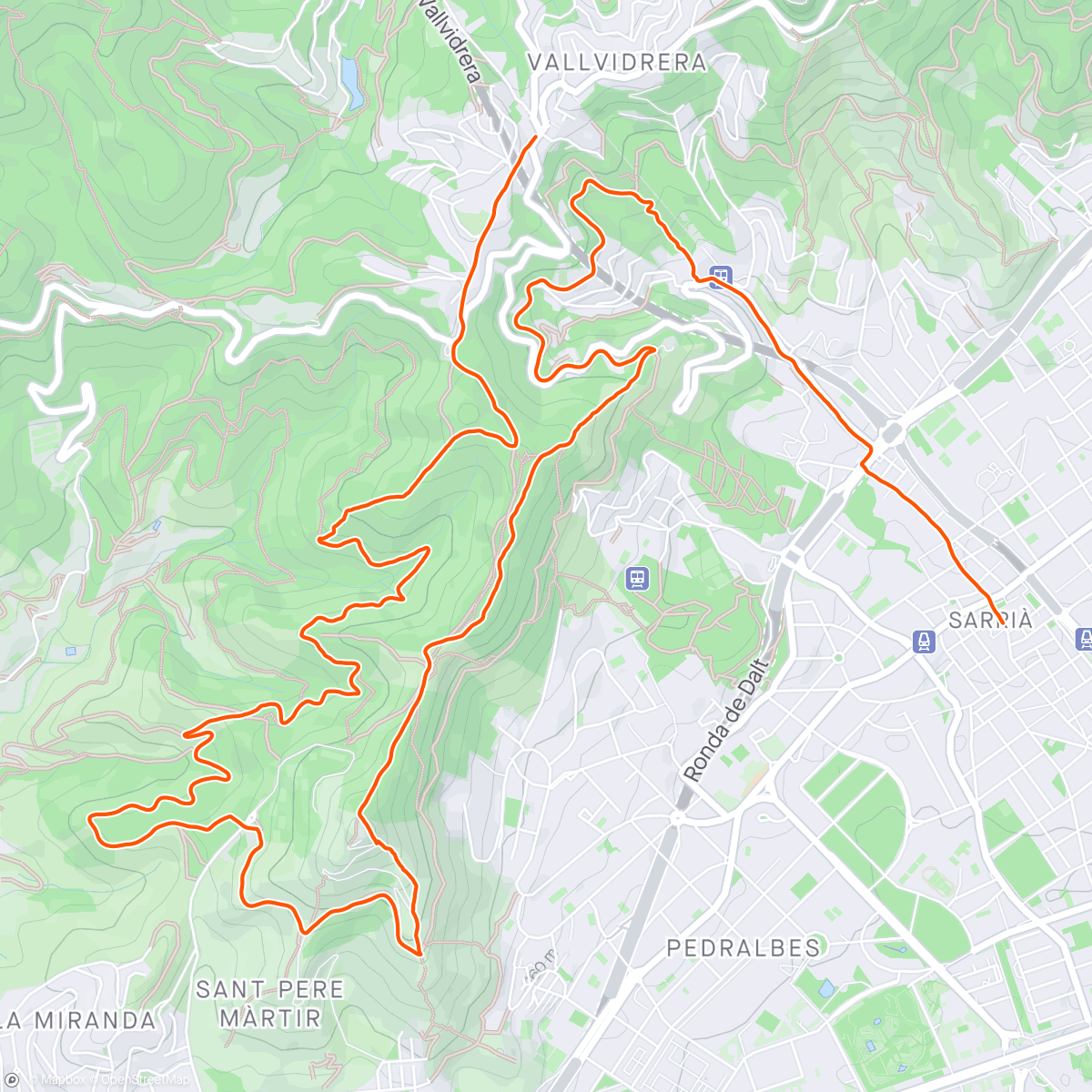 Map of the activity, Trail Run w/ the cool kids