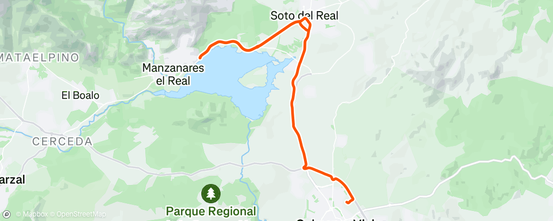 Map of the activity, Bicicleta por la tarde