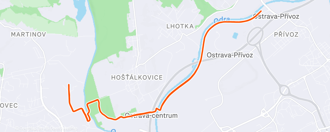 Map of the activity, Štěpánský běh