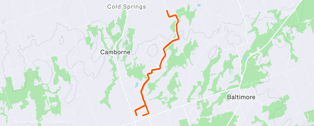 Map of the activity, Morning Run