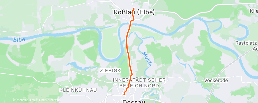 Карта физической активности (Fahrt am Nachmittag)