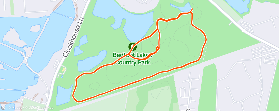 Map of the activity, Pre marathon Bedfont Lakes parkrun