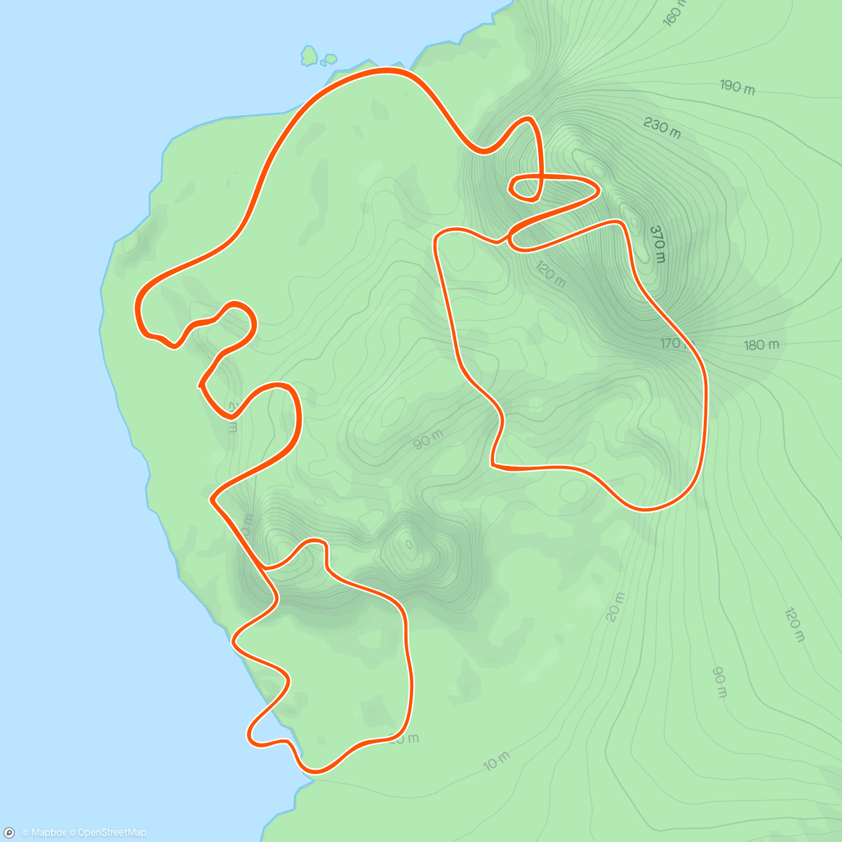 Mapa da atividade, Zwift - Rattlesnake in Watopia