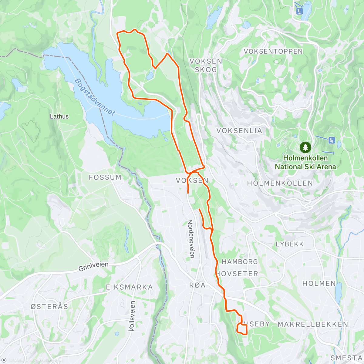 Map of the activity, 12km z2-3 Easy Run