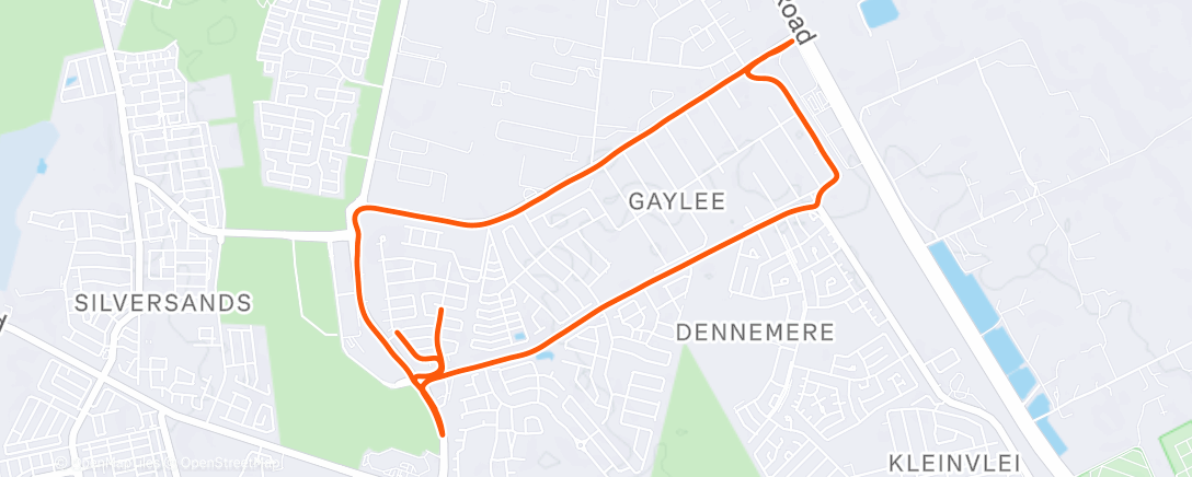 Map of the activity, Evening Run