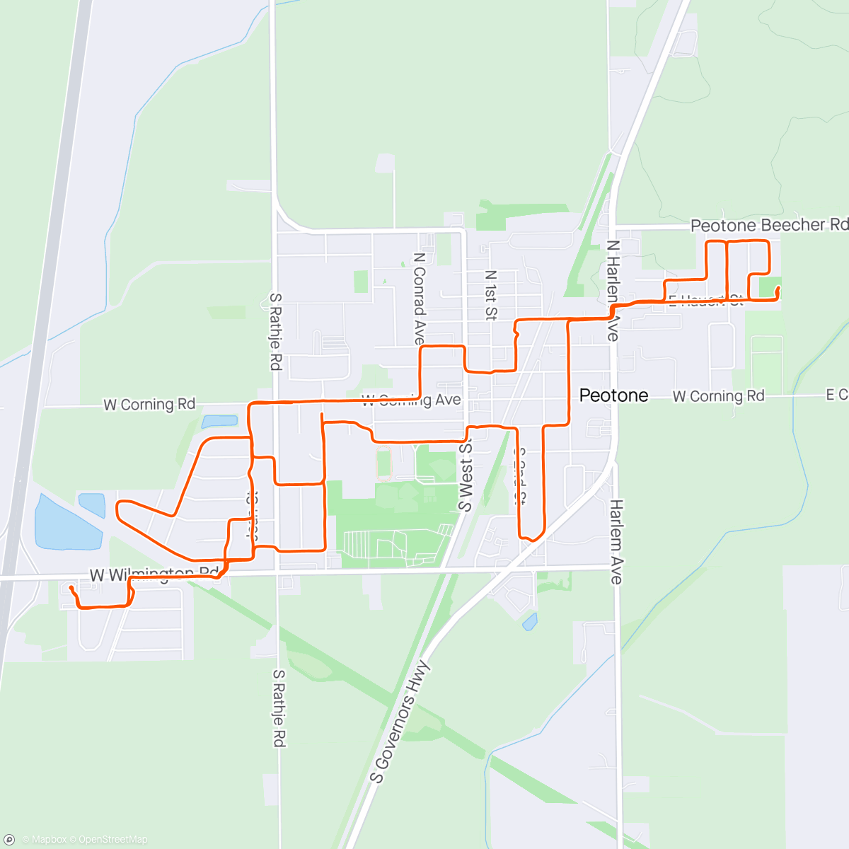 Map of the activity, Just a little ride around town