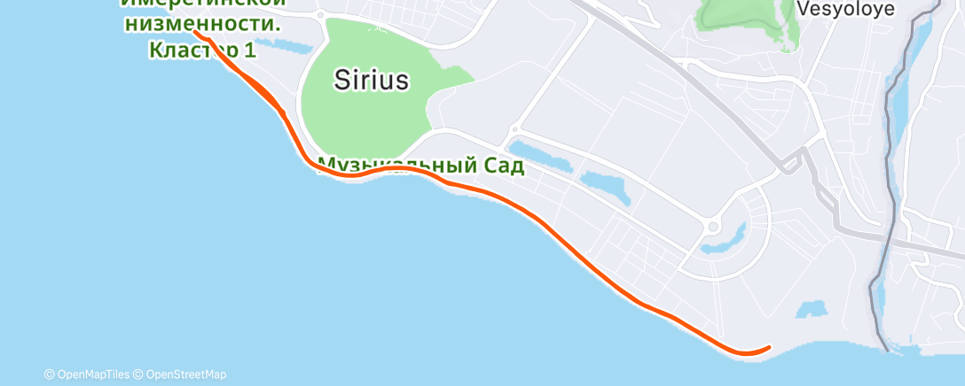 Map of the activity, Дневной забег