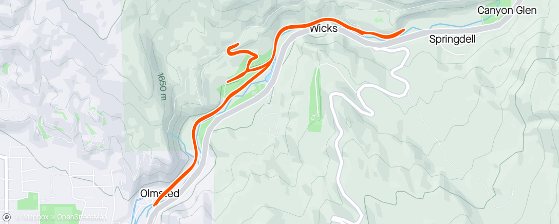 Map of the activity, Hills, with a little sauce to finish.