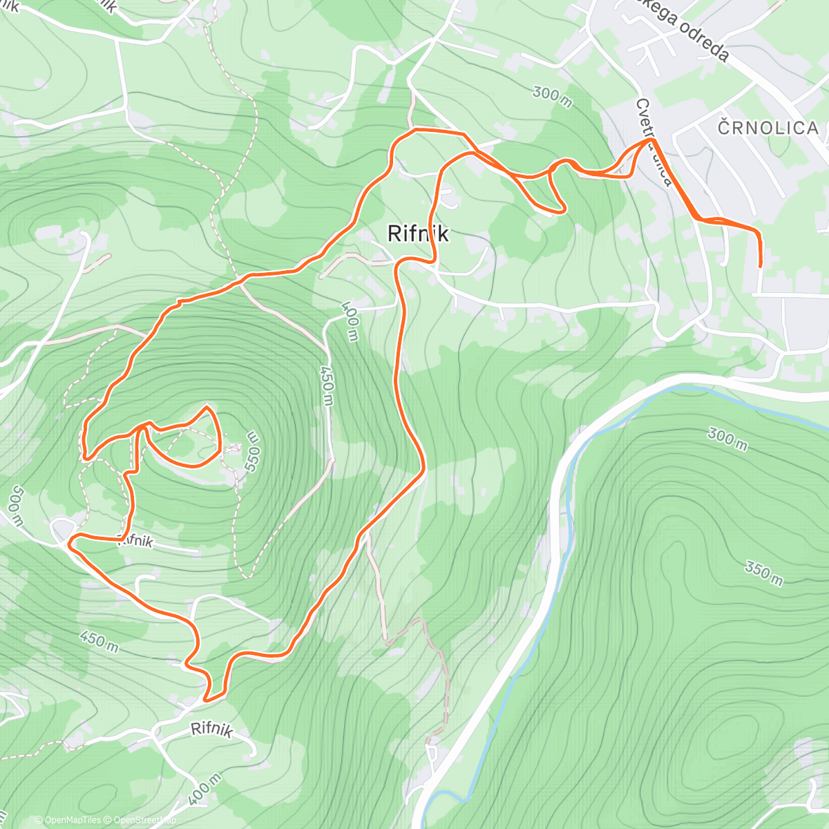 Карта физической активности (Evening Hike)