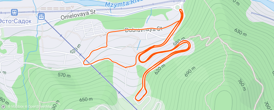 Map of the activity, Lunch Trail Run