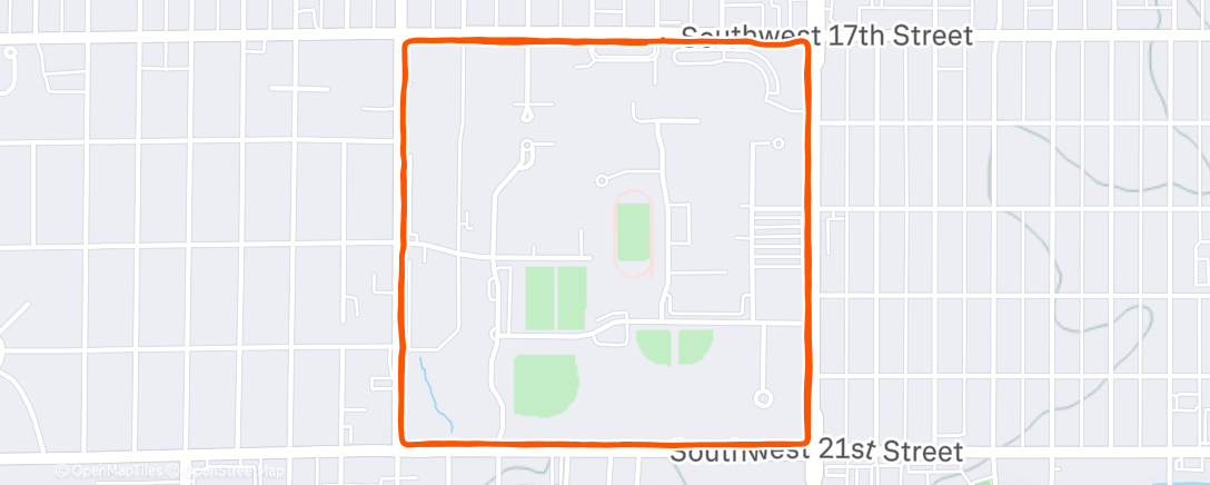 Map of the activity, Afternoon Run