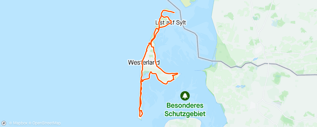 Map of the activity, North Sea ultra - Sylt