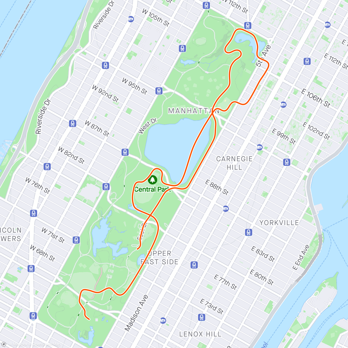 Mapa da atividade, Zwift - 5 x 5min FTP efforts in New York