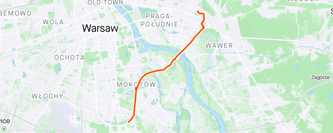 Map of the activity, #siatkówka2h Evening Ride
