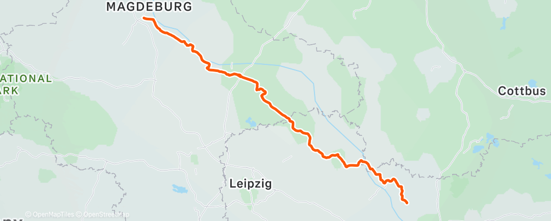 Map of the activity, Flachetappe nach Magdeburg