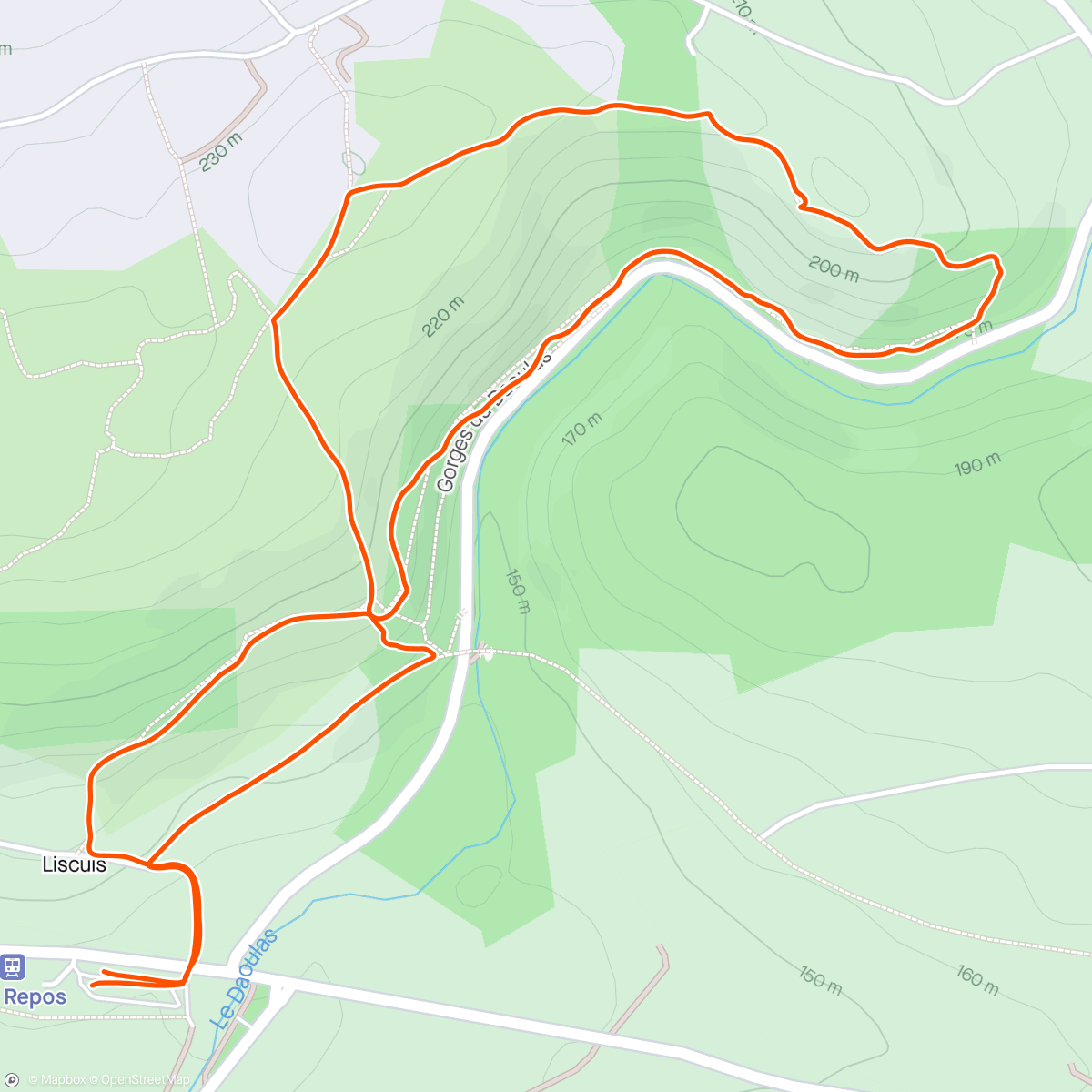 Map of the activity, Gorges du Daoulas