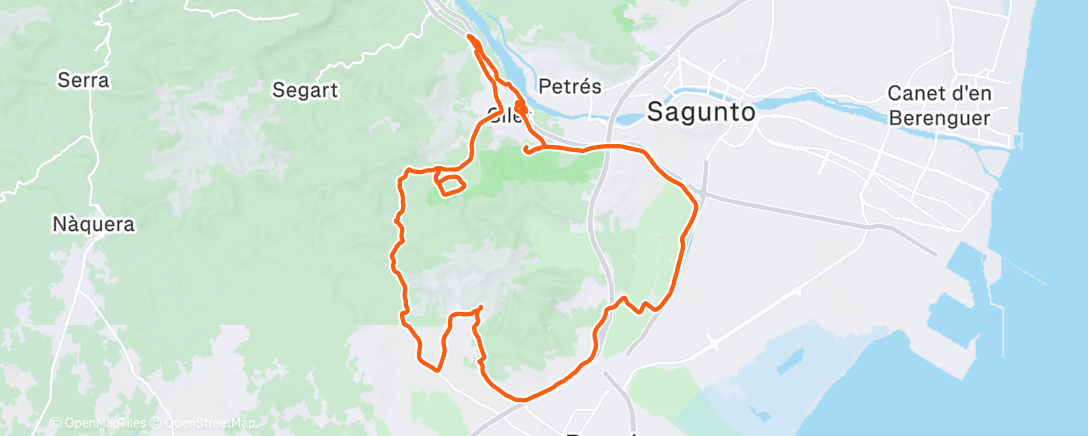 Карта физической активности (Bicicleta de montaña por la tarde)