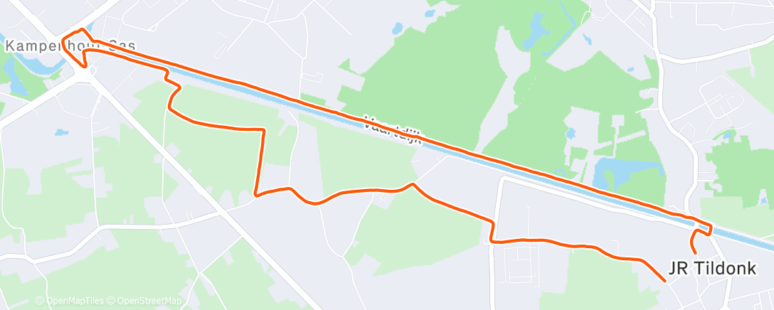 Map of the activity, Middagloop