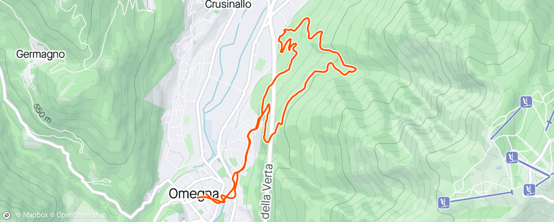 Mapa de la actividad (Trail running serale sopra casa...)