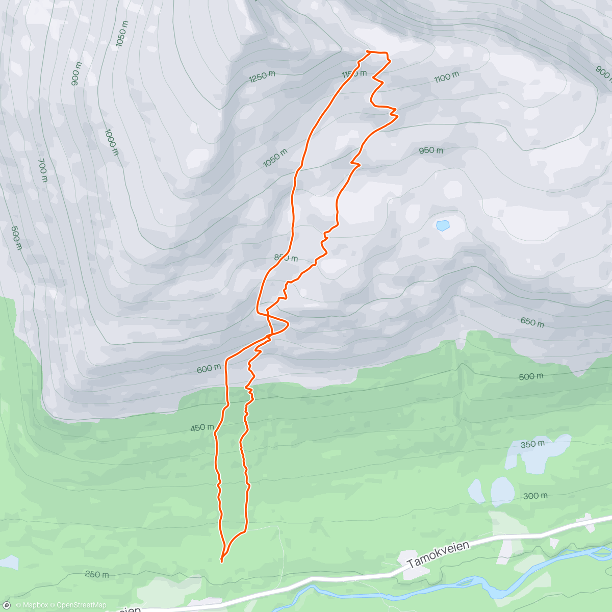 Map of the activity, Tromsø dag 3 blåbærtinden