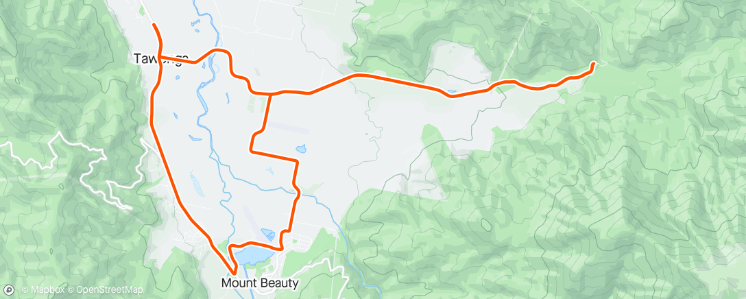 Mapa de la actividad (Mountain Creek road)