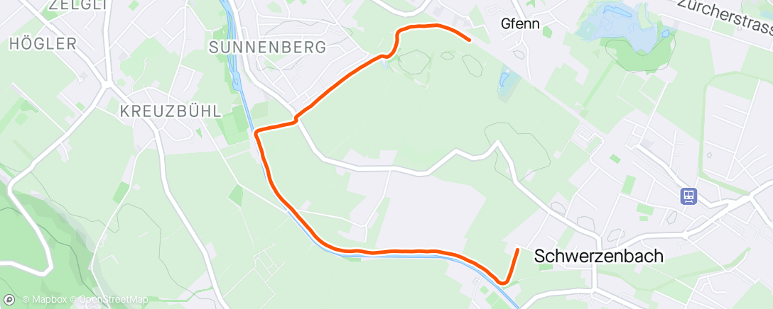 Map of the activity, Evening Run