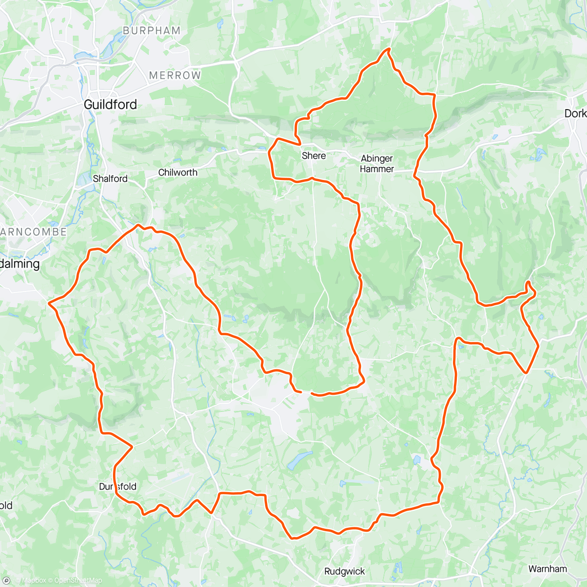 Map of the activity, Surrey Classic