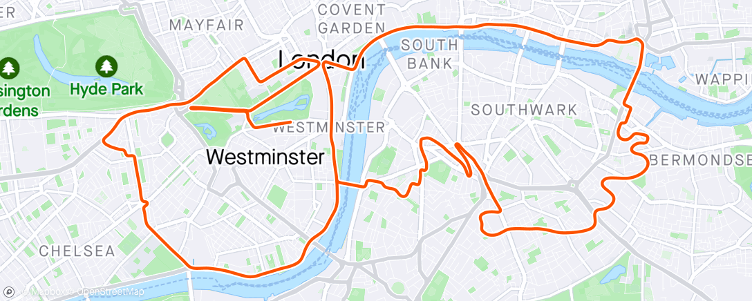 Map of the activity, Oplopende tempo blokken in London 🏔🧡