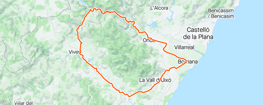 Map of the activity, Montanejos - Arenillas