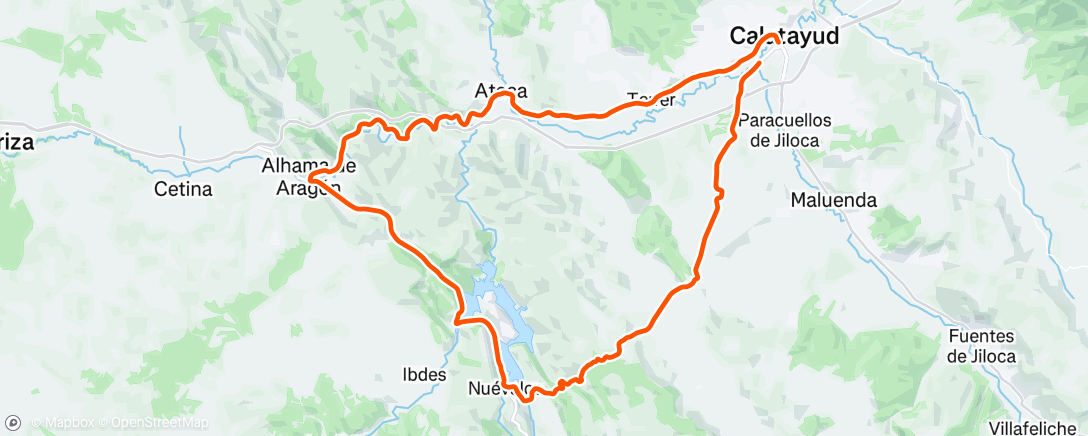 Map of the activity, Bicicleta por la tarde