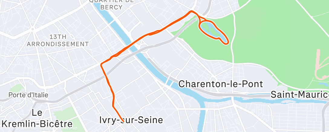 Map of the activity, Morning Run