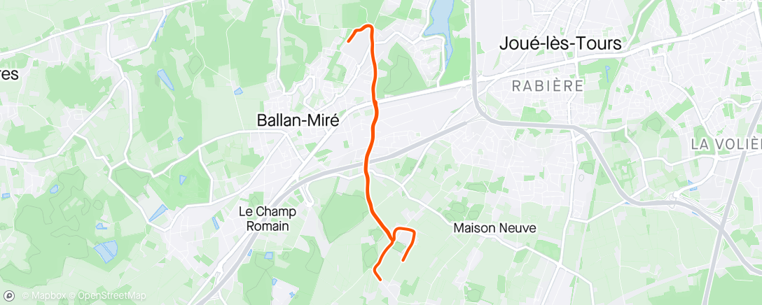 Map of the activity, Course à pied le matin