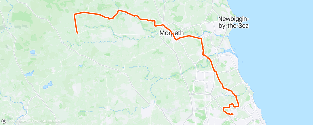 Mapa de la actividad, Morning Ride did 69 miles turned off Strava