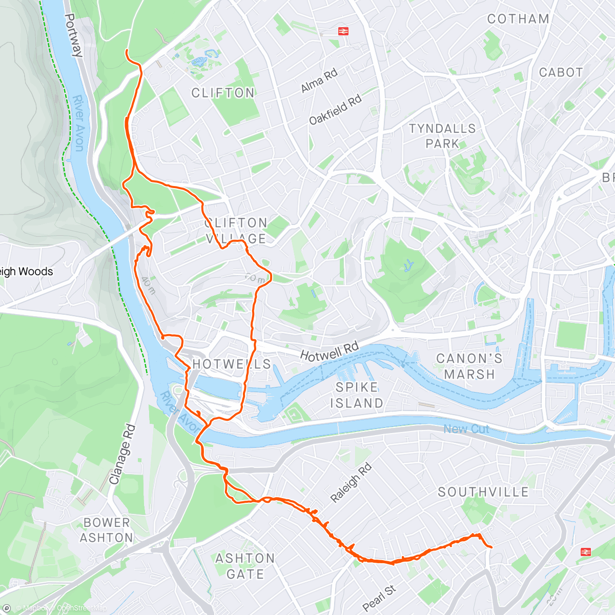 Mapa de la actividad (Tour of Bedminster)